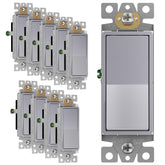 ENERLITES front view paddle switch showing sleek silver finish and modern look