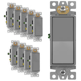 ENERLITES front view gray paddle switch showing sleek decorator style and clean finish