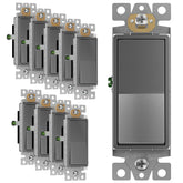 ENERLITES front view of space gray switch showing modern metallic finish and sleek look