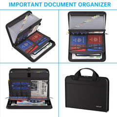 ENGPOW open interior showing 13 expanding pockets and labeled dividers for fast organized document access