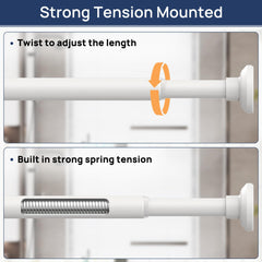 ENJOYBASICS rod installed in shower demonstrating rustproof finish and secure fit