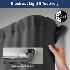 ENJOYBASICS double rod with sheer inner and blackout outer panels for layered light control
