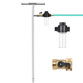 enomol front view of stainless steel root feeder showing full length and handle benefit