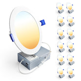 Ensenior front view of 12-pack LED lights showing compact packaging and value