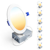 Ensenior front view of 6-inch wafer showing slim profile and modern finish, bright room lighting benefit