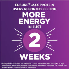 Hand holding Ensure Max Protein bottle demonstrating portability and on-the-go energy
