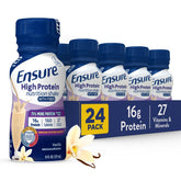 Ensure vanilla front packaging showing bottle and label for quick grab-and-go nutrition