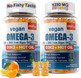 EnvyCure front packaging showing vegan omega 3 two-pack and benefits
