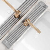 eormoe front view showing slim faucet mat keeping countertop dry