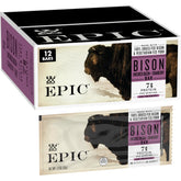 EPIC box front showing Bison Bacon Cranberry bars and gluten-free benefit