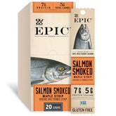 EPIC salmon smoked maple front packaging showing 20-count and 16 oz convenience