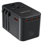 EPICKA travel adapter front view showing ports and compact design for convenience