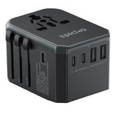 EPICKA adapter front view showing AC socket and ports for versatile charging