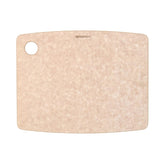 Epicurean front view of natural cutting board showing compact size and durability