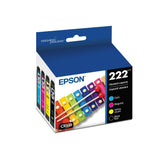 Epson 222 front packaging showing combo pack and clarity benefit