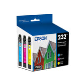 Epson 232 pack front view showing cartridges and clear labeling for reliable replacement