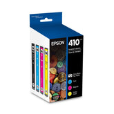 Epson 410 front packaging showing four cartridge boxes and branding for quick identification and compatibility