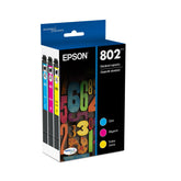 Epson 802 front packaging showing three-color combo and clear labeling for easy identification