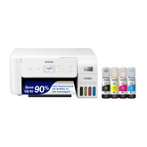 Epson ET-2803 front view showing compact all-in-one design and paper tray benefit