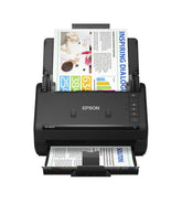 Epson front view showing compact desktop scanner and fast workflow benefits