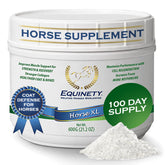 Equinety front tub view showing supplement packaging and clear dosing information