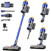 ERIOBOM front view of cordless stick vacuum showing upright storage benefit