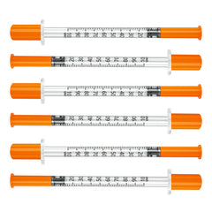Erlest syringe front view showing sterile sealed packaging and clear scale for reliable use
