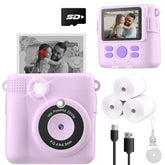 ESOXOFFORE front view of purple camera showing lens and fun design benefit of easy grip