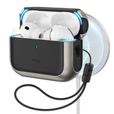 ESR AirPods Pro 3 case front view showing slim titanium finish and protection