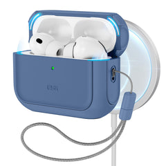 ESR front view of Dark Blue AirPods Pro 3 case showing slim profile and protection