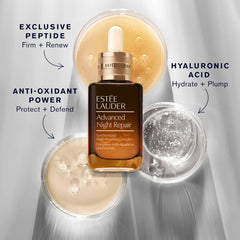 Estée Lauder label detail highlighting Night Peptide and ingredient benefits