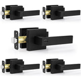 Estmoon front packaging showing five matte black knobs and included parts for quick install