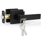 Estmoon front view door knob showing matte black finish and secure design