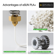eSUN filament feeding into a Bambu Lab printer for high-speed consistent extrusion