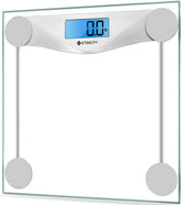 Etekcity front view of digital scale showing sleek platform and design benefit readability