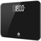 Etekcity scale front view showing wide platform and clear display for comfortable weighing