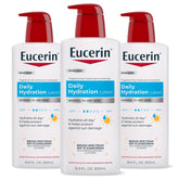 Eucerin multipack front view showing three 16.9 fl oz bottles and benefits