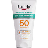 Eucerin tube front view showing SPF 50 protection and travel-friendly size