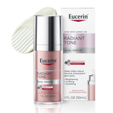 Eucerin Radiant Tone Dual Serum front bottle showing clean design and easy use benefit