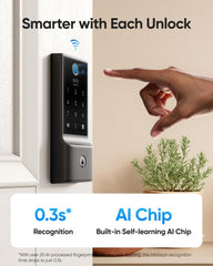 eufy Security keypad and physical key showing multiple unlock options for convenience