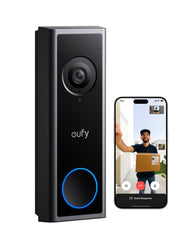 eufy Security doorbell C31 front view showing sleek camera and button benefit: clear home monitoring
