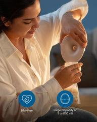eufy Security container attached to wearable pump in use showing hands-free convenience benefit