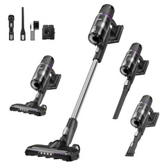 Eureka ReactiClean front view showing sleek stick design and floor head for easy cleaning