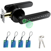 Evanshow front view door knob showing sleek black finish and secure entry benefit