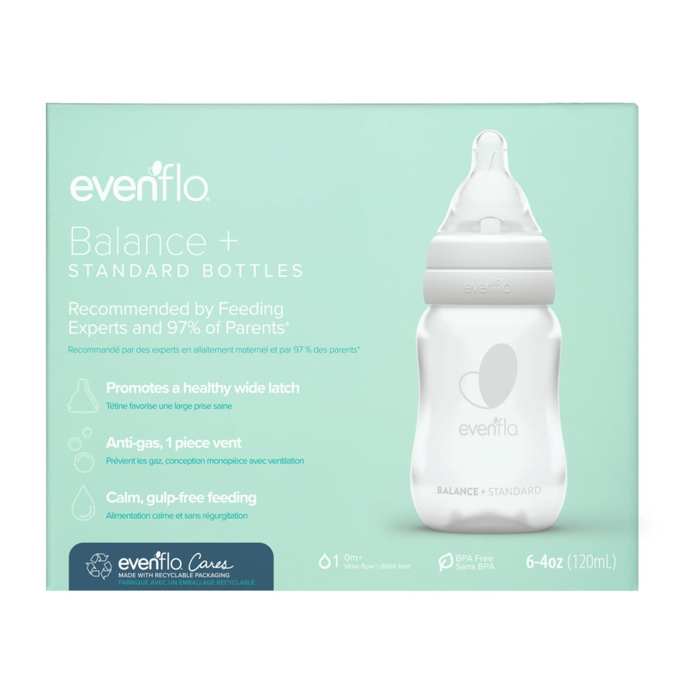 evenflo front packaging showing bottles and benefits