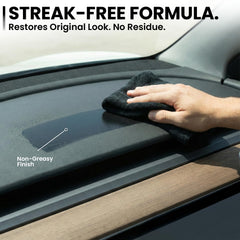 EVEO wiped gently on Tesla touchscreen preventing scratches