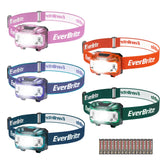 EverBrite front view of five colorful headlamps showing kit benefit of variety