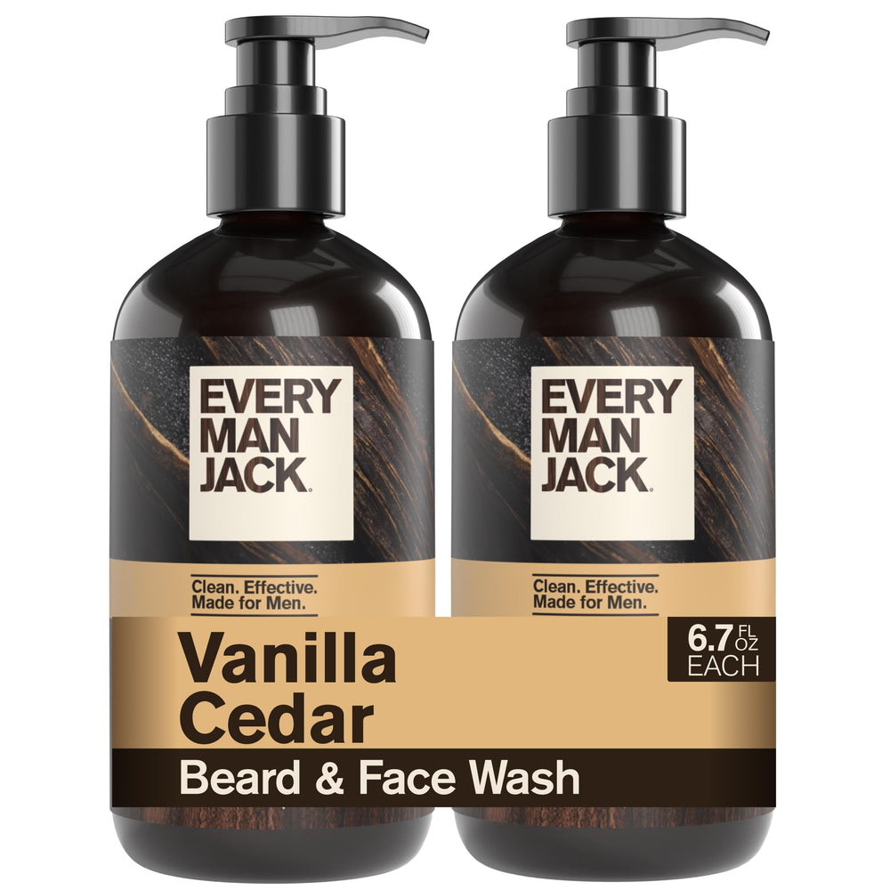 Every Man Jack front packaging showing two bottles and product benefit