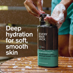 Every Man Jack rich lather foam illustrating deep cleansing and softness