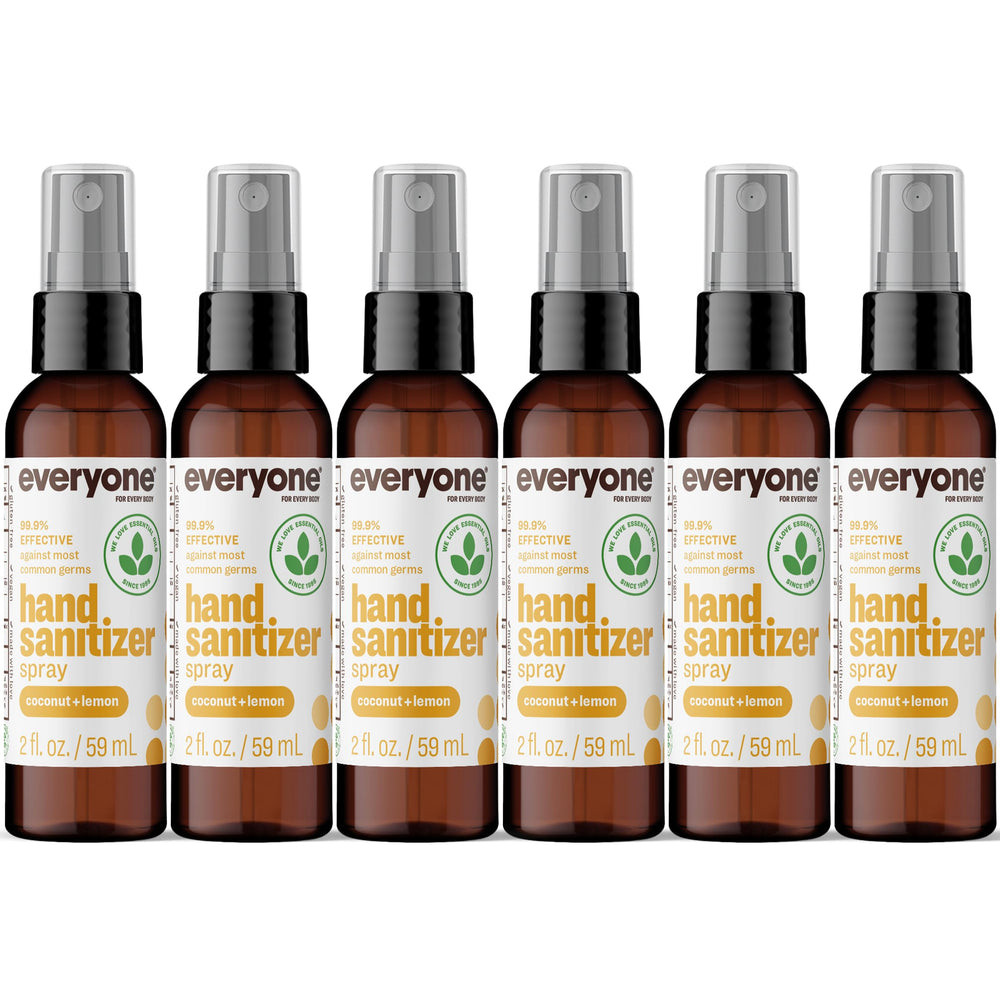 everyone front packaging showing six coconut lemon sprays and convenience